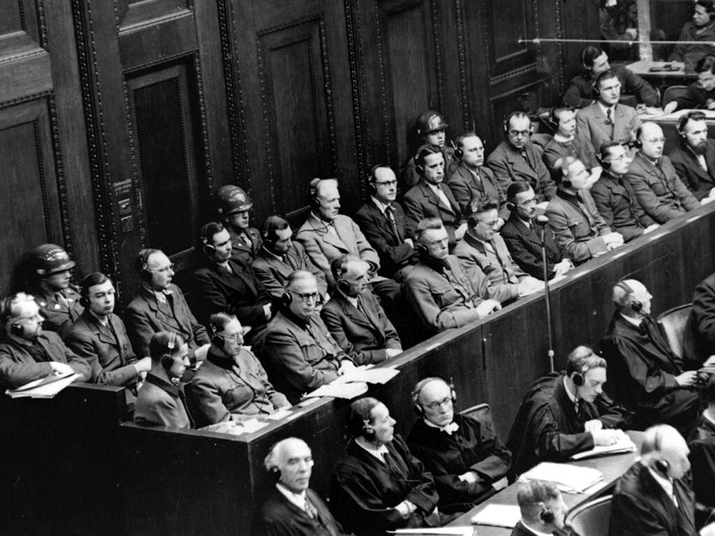 Courtroom photograph from the Nuremberg Doctors' Trial, 1946–1947